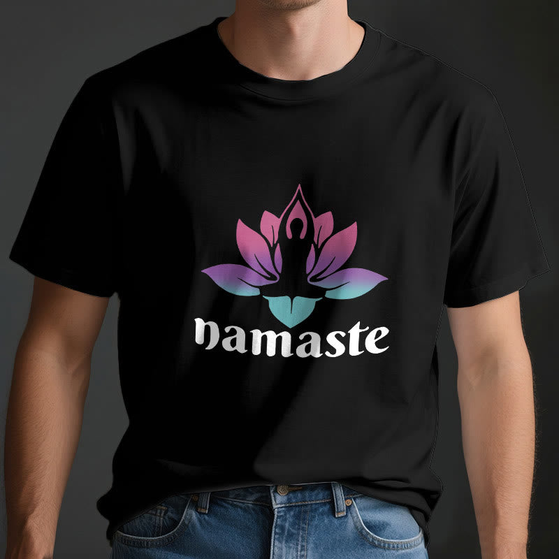 Olivenorma Namaste Lotus Mindful Cotton T-Shirt - image 3