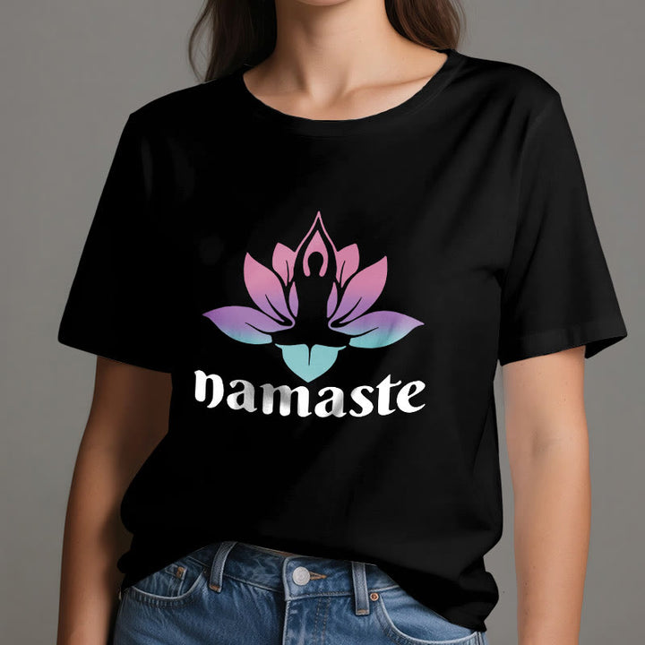 Olivenorma Namaste Lotus Mindful Cotton T-Shirt - image 1