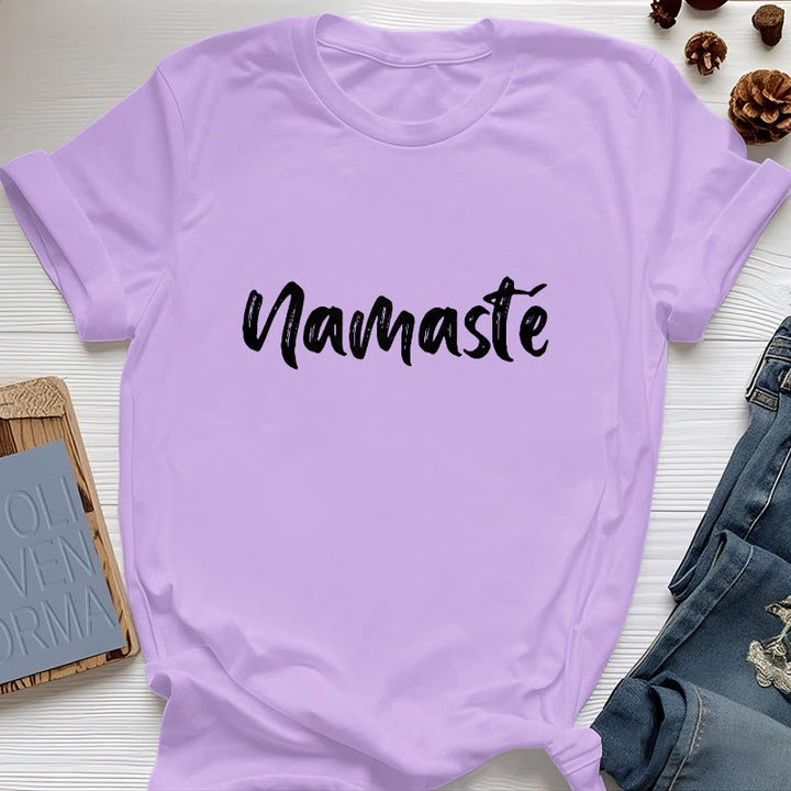 Olivenorma Namaste Yoga Unisex Pilates T-Shirt - Purple - 2XL - image 16