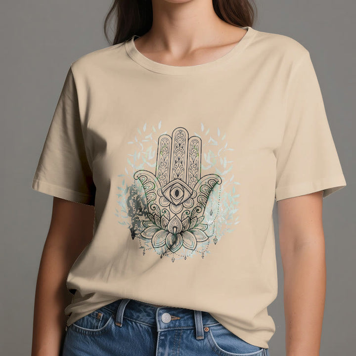 Olivenorma Hand of Fatima Hamsa Yoga Meditation T-Shirt - image 9