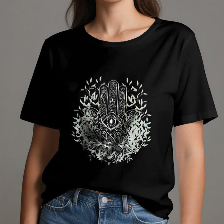 Olivenorma Hand of Fatima Hamsa Yoga Meditation T-Shirt - image 5