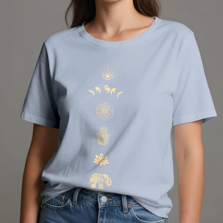 Olivenorma Chakras Spiritual Lotus Yoga T-Shirt - image 5