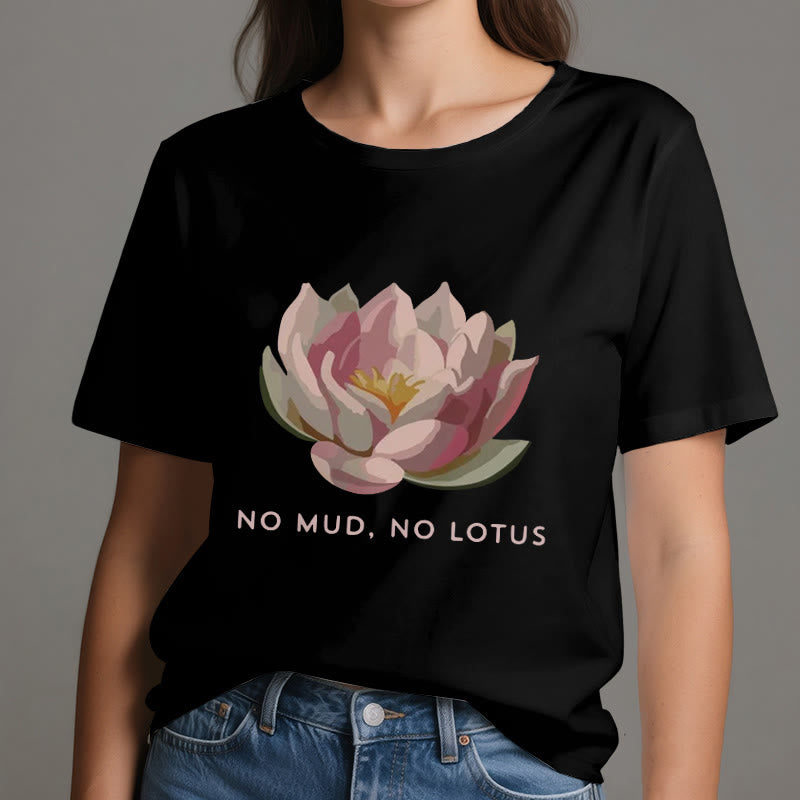 Olivenorma "NO MUD, NO LOTUS" Cotton Yoga Tee T-Shirt - image 2