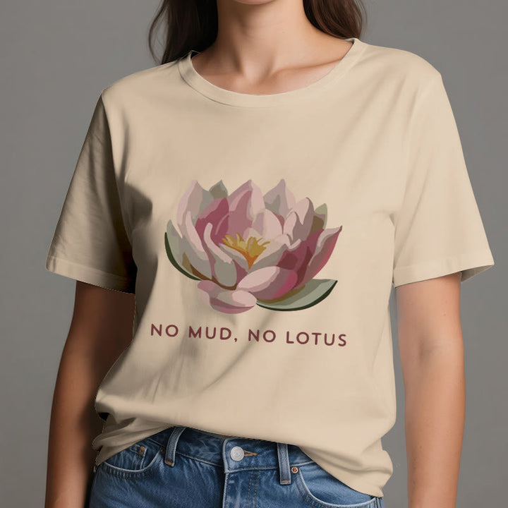 Olivenorma "NO MUD, NO LOTUS" Cotton Yoga Tee T-Shirt - image 10