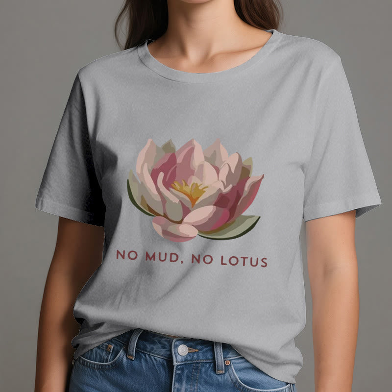 Olivenorma "NO MUD, NO LOTUS" Cotton Yoga Tee T-Shirt - image 8