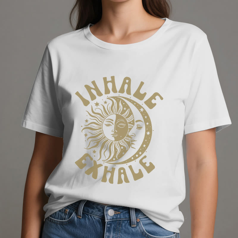 Olivenorma "INHALE EXHALE" Sun & Moon Spititual Tee T-Shirt - image 6
