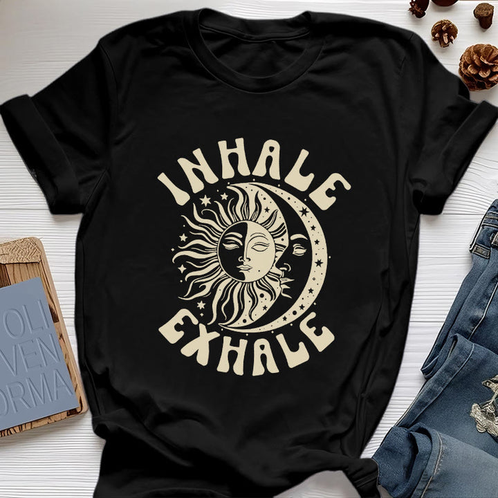 Olivenorma "INHALE EXHALE" Sun & Moon Spititual Tee T-Shirt - Black - 2XL - image 7