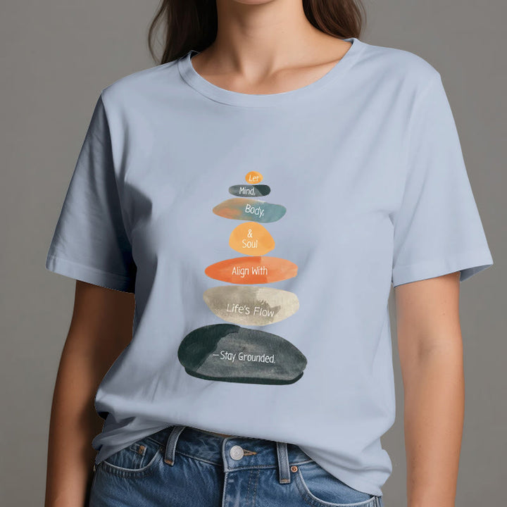 Olivenorma "Stay Grounded" Lightweight Cotton Spiritual T-Shirt - image 12