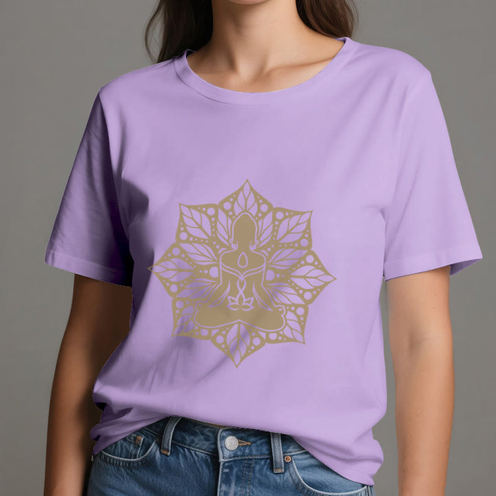 Olivenorma Medala Floral Meditation Yoga Tee T-Shirt - image 16