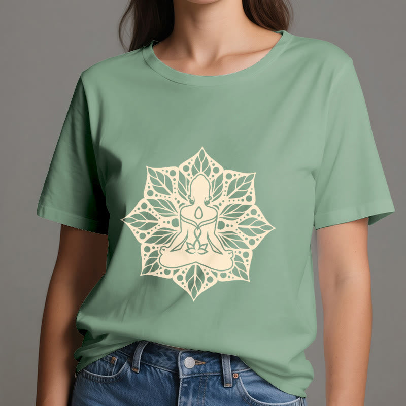 Olivenorma Medala Floral Meditation Yoga Tee T-Shirt - image 18