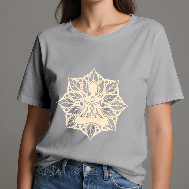 Olivenorma Medala Floral Meditation Yoga Tee T-Shirt - image 2