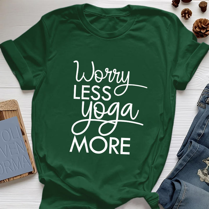 Olivenorma "WORRY LESS, YOGA MORE" YOGA Lover Tee Meditation T-Shirt - Dark Green - 2XL - image 19
