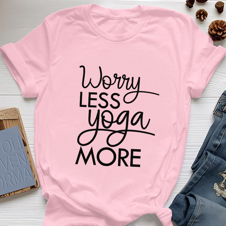 Olivenorma "WORRY LESS, YOGA MORE" YOGA Lover Tee Meditation T-Shirt - Pink - 2XL - image 13