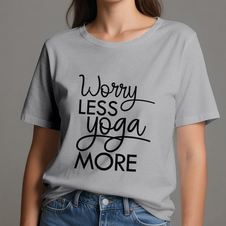 Olivenorma "WORRY LESS, YOGA MORE" YOGA Lover Tee Meditation T-Shirt - image 1