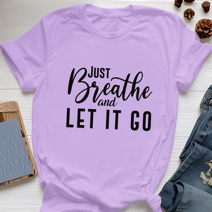 Olivenorma "JUST BREATHE AND LET IT GO" Spiritual Tee T-Shirt - Purple - 2XL - image 15