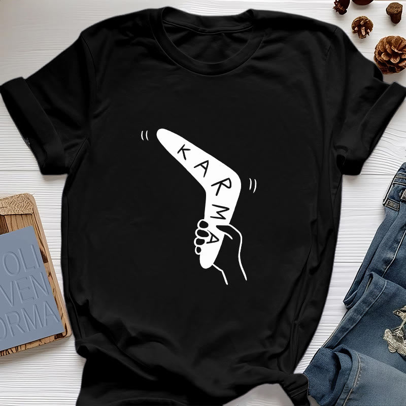 Olivenorma "KARMA" Funny Yoga Work Out Fitness T-Shirt - Black - 2XL - image 5