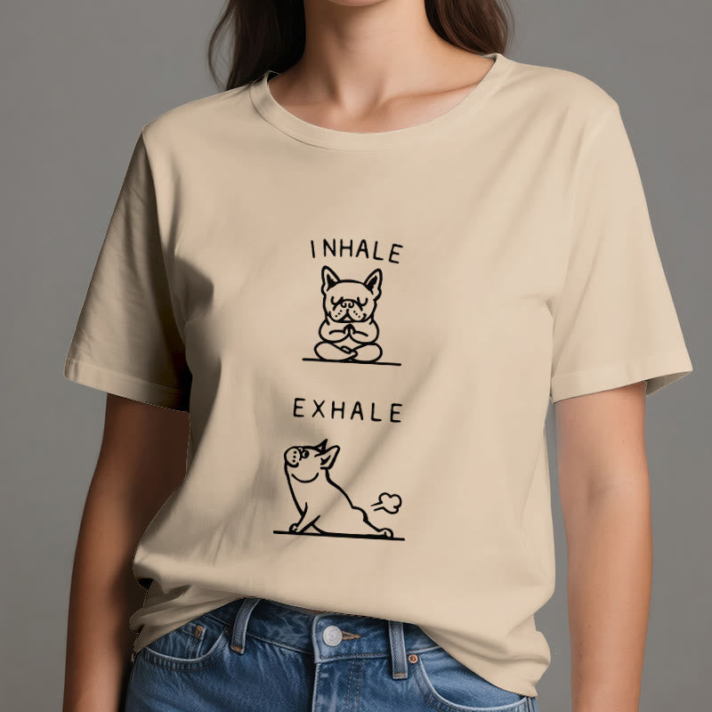 Olivenorma Bulldog "INHALE & EXHALE" Funny Spiritual T-Shirt - image 10