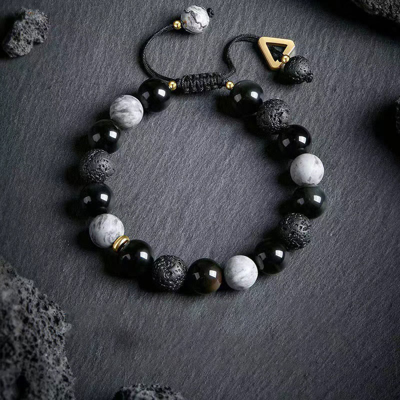 Olivenorma "Dreamlike Night" Lava Stone Adjustable Braided Bracelet - image 2