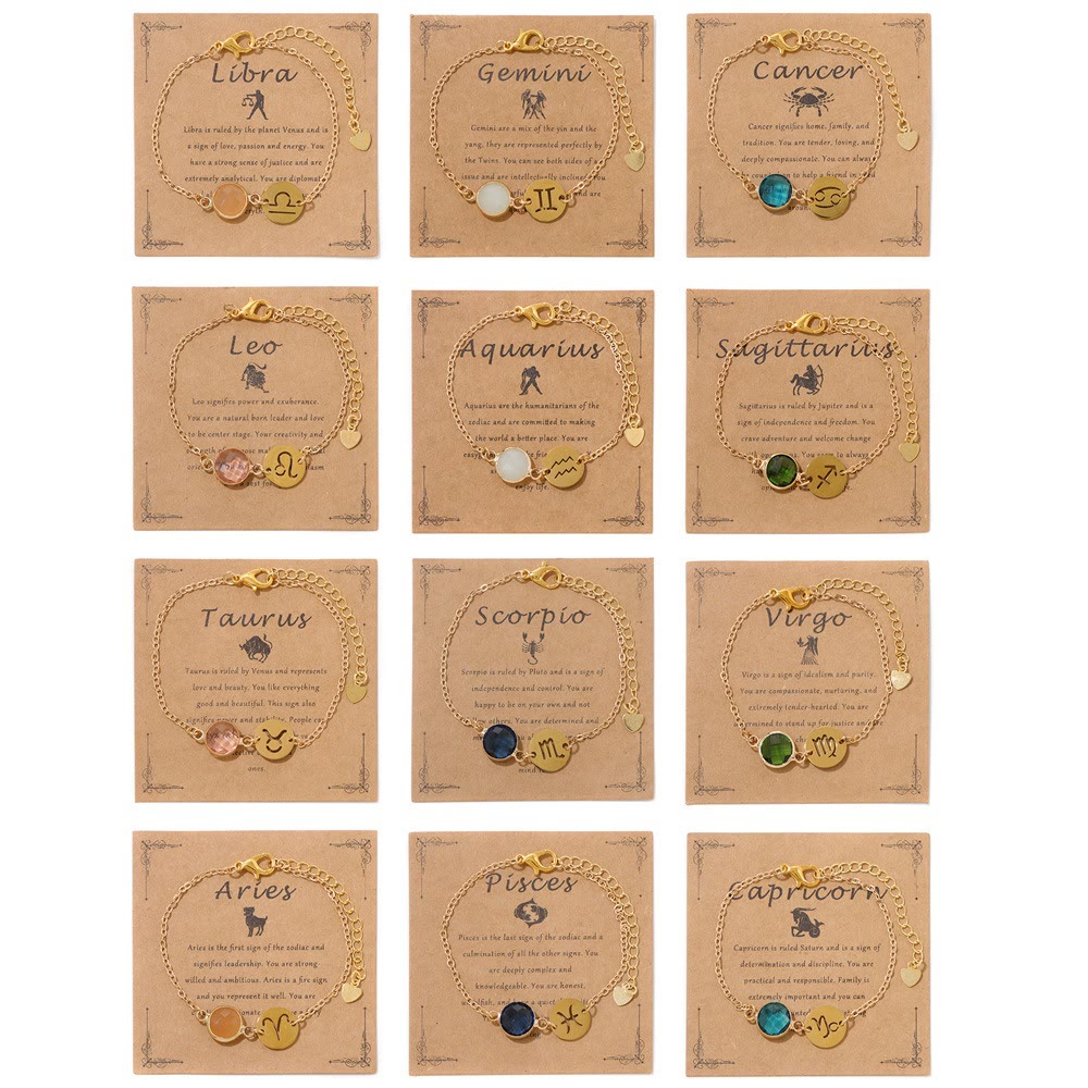 Olivenorma 12 Constellations Zodiac Birthstone Adjustable Bracelet - image 16