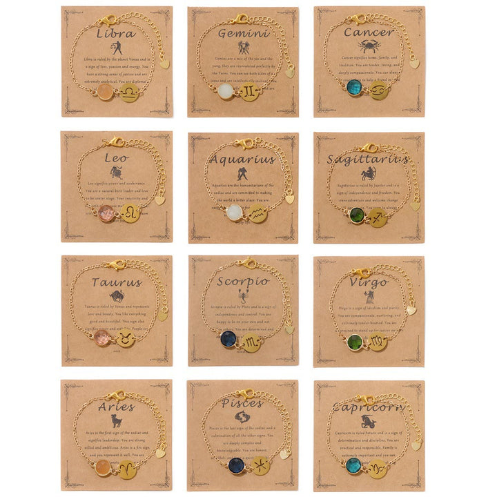 Olivenorma 12 Constellations Zodiac Birthstone Adjustable Bracelet - image 16