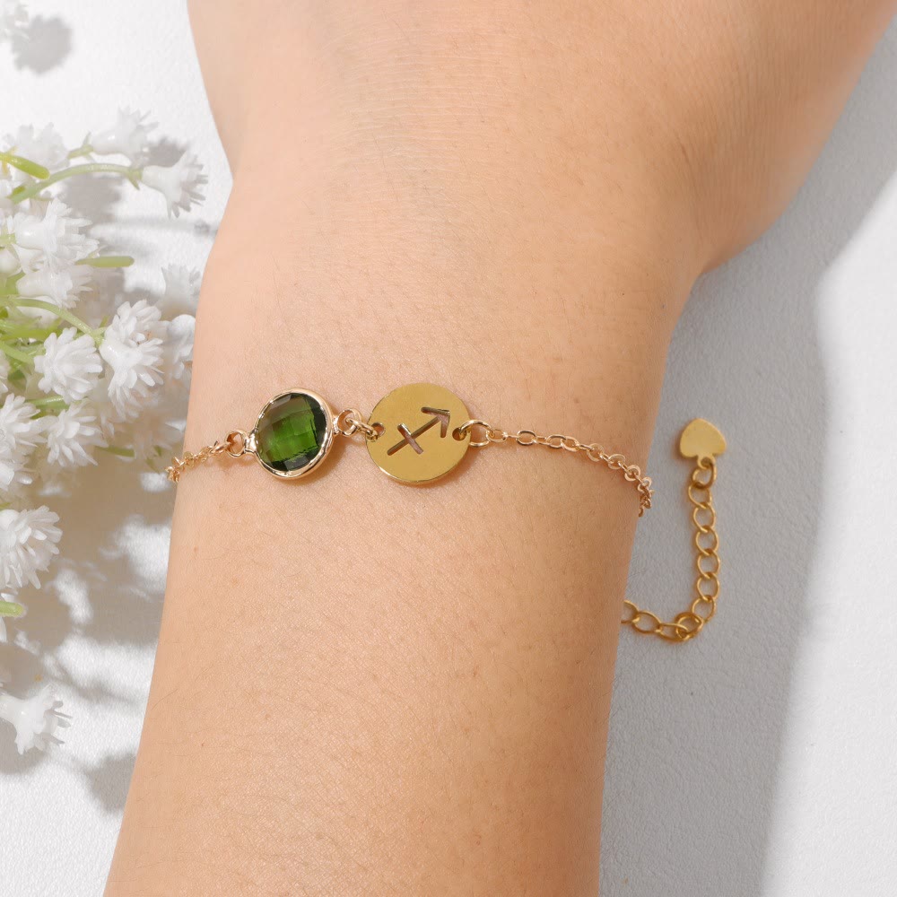 Olivenorma 12 Constellations Zodiac Birthstone Adjustable Bracelet - image 2
