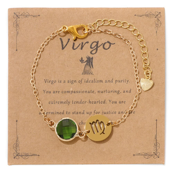 Olivenorma 12 Constellations Zodiac Birthstone Adjustable Bracelet - Virgo - image 13