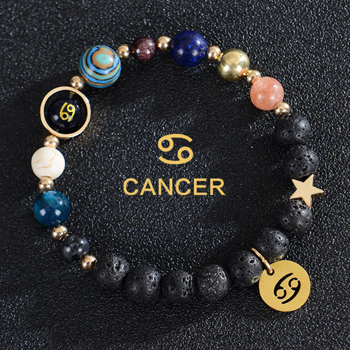 Olivenorma Twelve Constellations Eight Planets Gemstone Bracelet - Lava Stone - Cancer - image 19