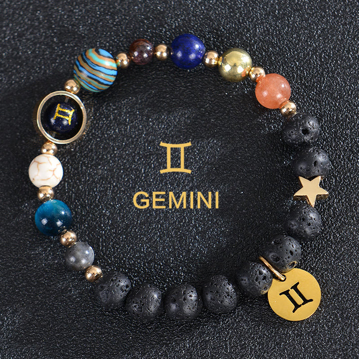 Olivenorma Twelve Constellations Eight Planets Gemstone Bracelet - Lava Stone - Gemini - image 18