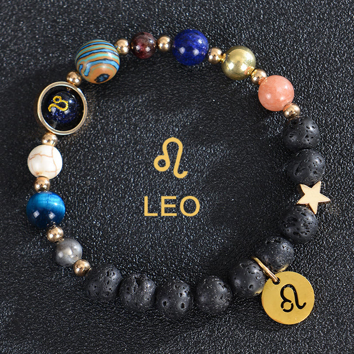 Olivenorma Twelve Constellations Eight Planets Gemstone Bracelet - Lava Stone - Leo - image 20