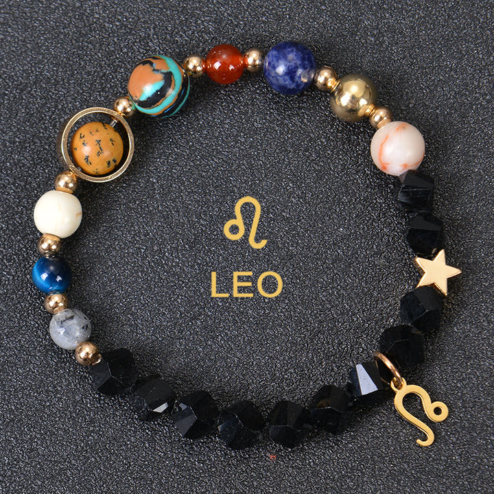 Olivenorma Twelve Constellations Eight Planets Gemstone Bracelet - Facted Obsidian - Leo - image 32