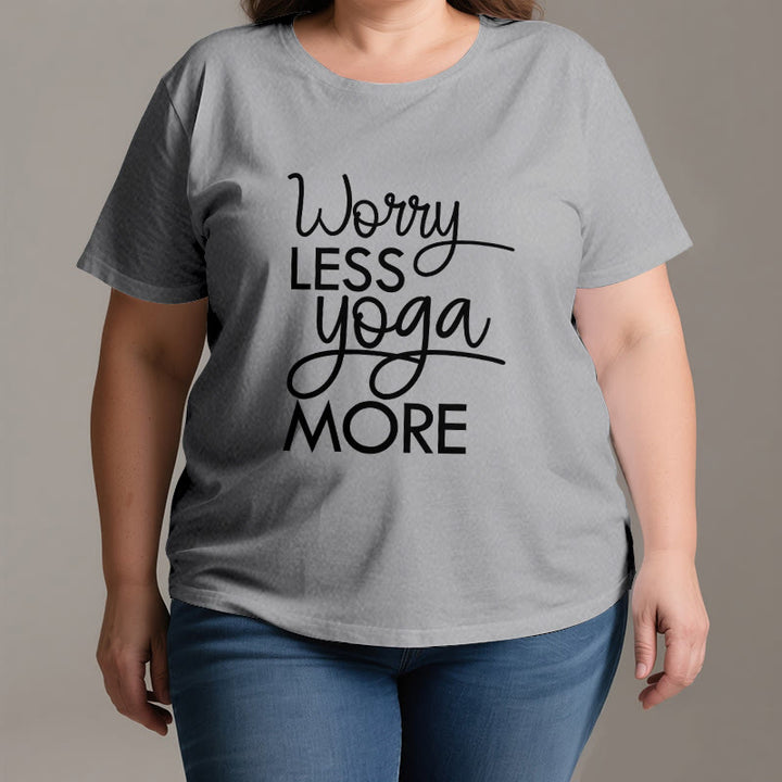 Olivenorma "WORRY LESS, YOGA MORE" YOGA Lover Tee Meditation T-Shirt - image 3