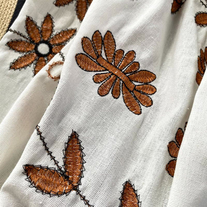 Olivenorma Bohemia Embroidered Lantern Sleeve Women's Shirt - image 11