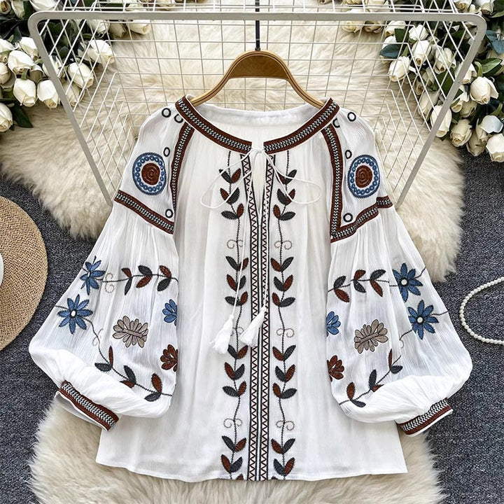Olivenorma Vintage European Court Style Embroidery Women's Shirt - White - One Size Fits All - image 7