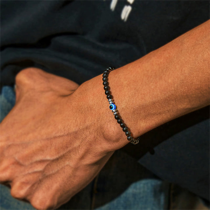 Olivenorma "Protected Soul" Obsidian Evil Eye Bracelet