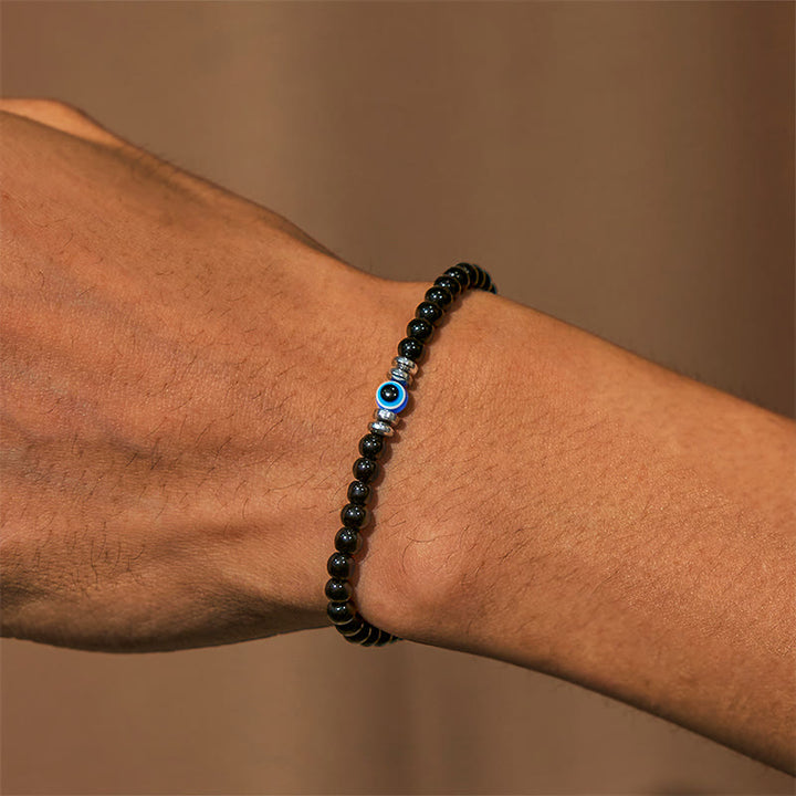 Olivenorma "Protected Soul" Obsidian Evil Eye Bracelet