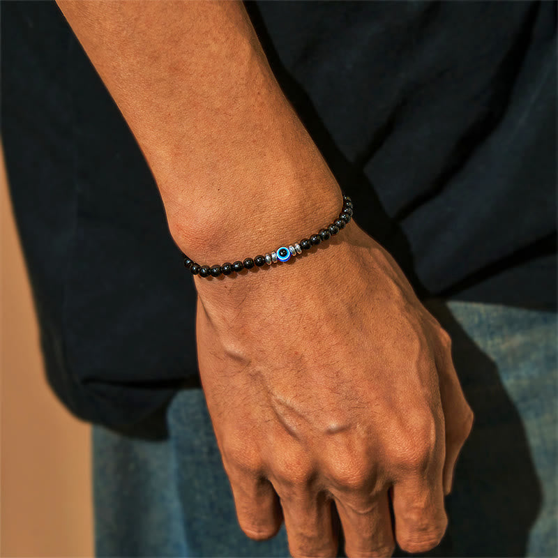 Olivenorma "Protected Soul" Obsidian Evil Eye Bracelet