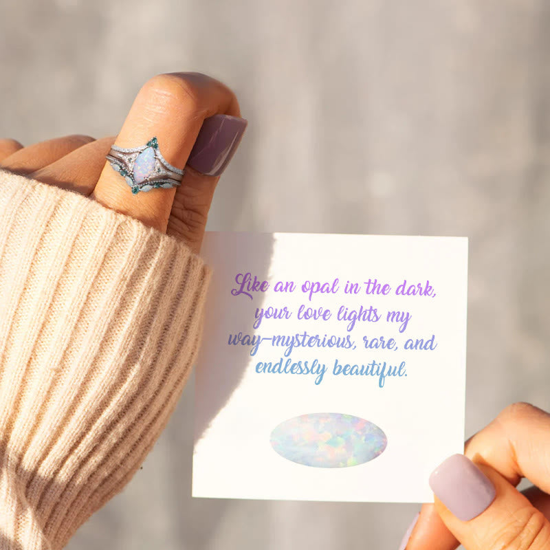 FREE Today: Eternal Glow Opal Promise Ring Set - image 2