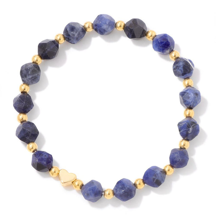 Olivenorma 8mm Facted Gemstone Heart Beaded Bracelet - Sodalite - image 12