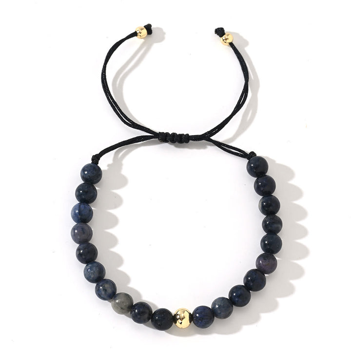 Olivenorma Natural Crystal Adjustable Beaded Braided Bracelet - Sodalite - image 6