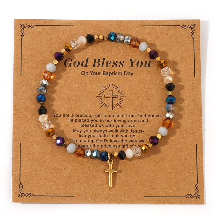 Olivenorma GOD BLESS YOU Mini Beaded Gemstone Stretch Bracelet - Style C - image 5