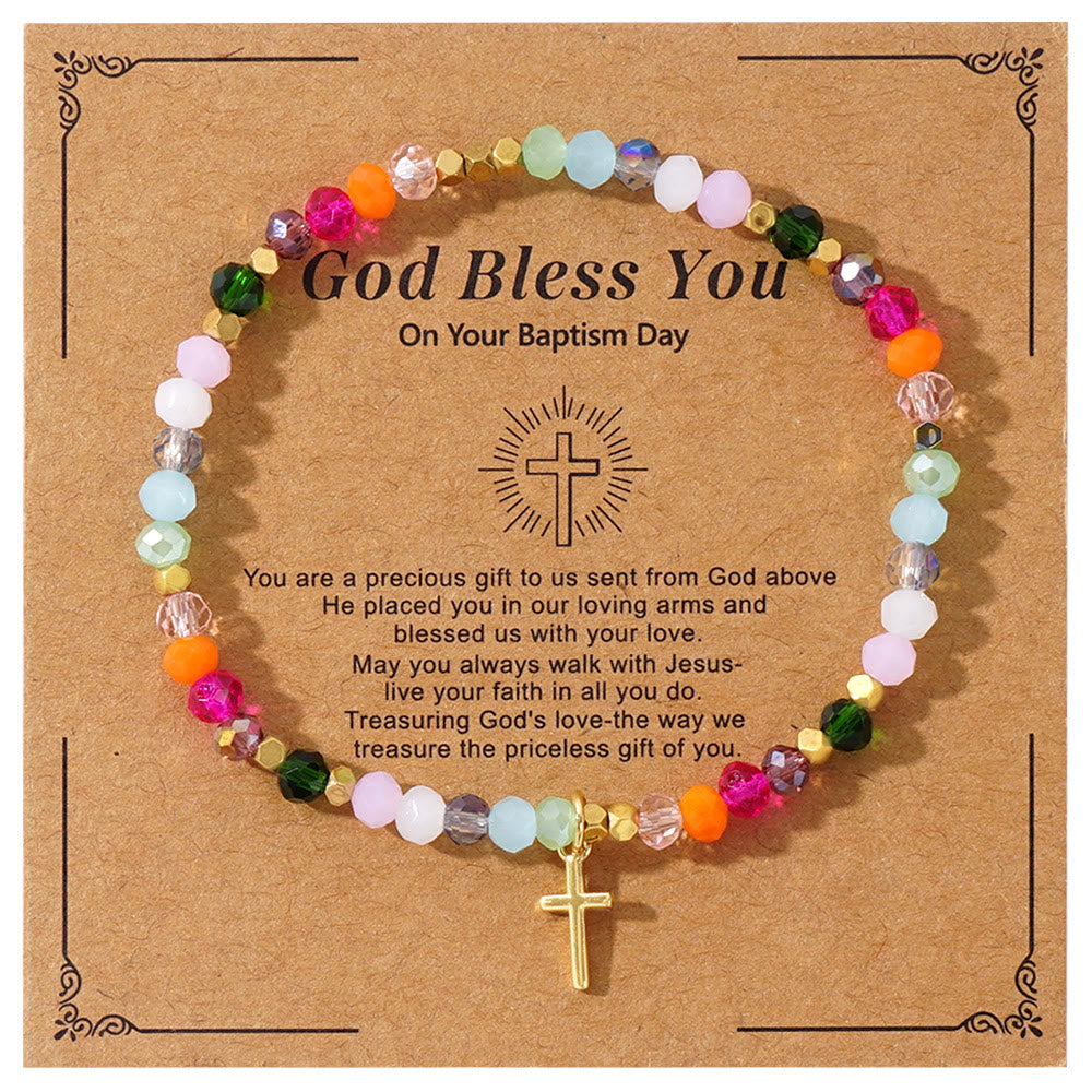 Olivenorma GOD BLESS YOU Mini Beaded Gemstone Stretch Bracelet - Style A - image 2