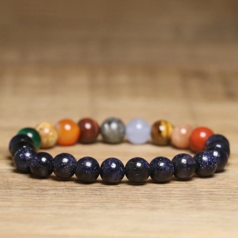 Olivenorma 8mm Colorful Natural Gemstone Beaded Bracelet - image 2