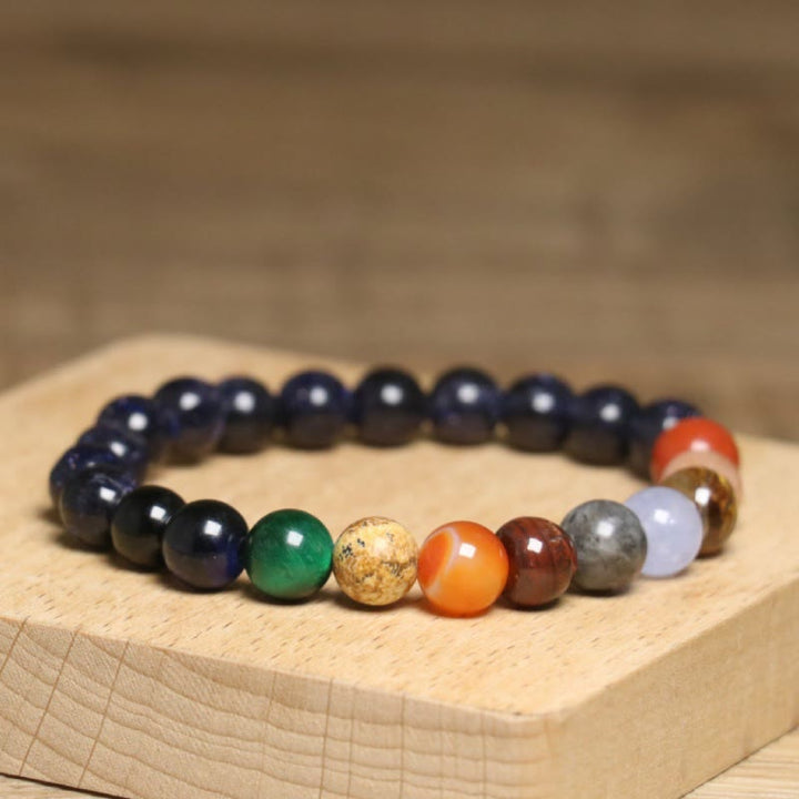 Olivenorma 8mm Colorful Natural Gemstone Beaded Bracelet - image 3