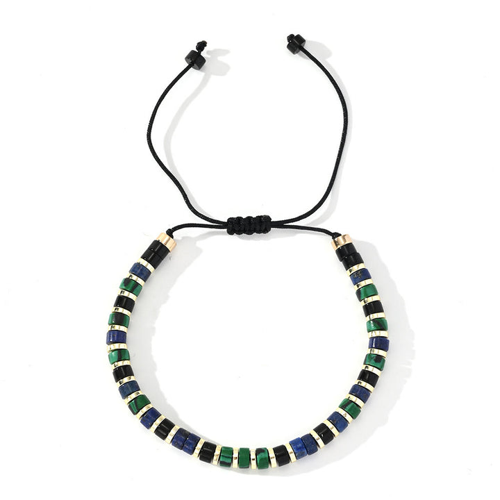 Olivenorma Mini Beaded Hematite Gemstone Trendy Beaded Bracelet - Malachite+Obsidian+Lapis Lazuli+Hematite - image 6