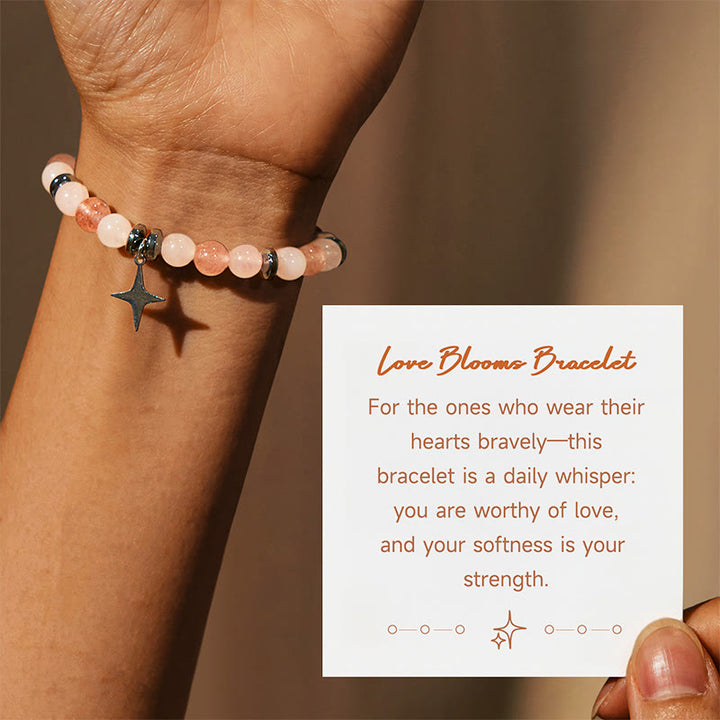 Olivenorma "Love Blooms" Rose Quartz & Strawberry Quartz Bracelet