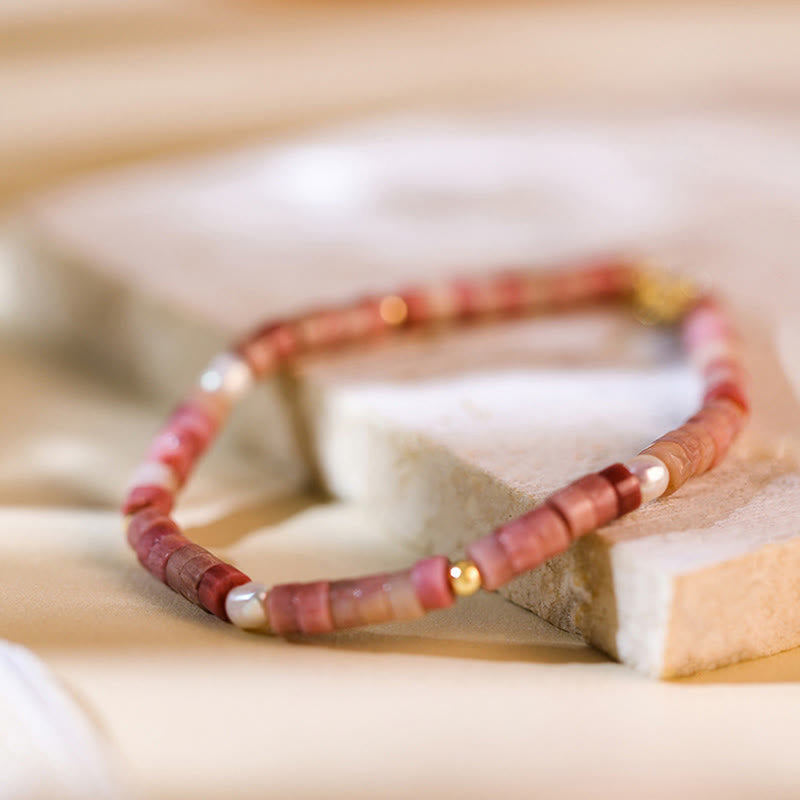 Olivenorma Natural Rhodochrosite Attract Love Beaded Bracelet - image 2