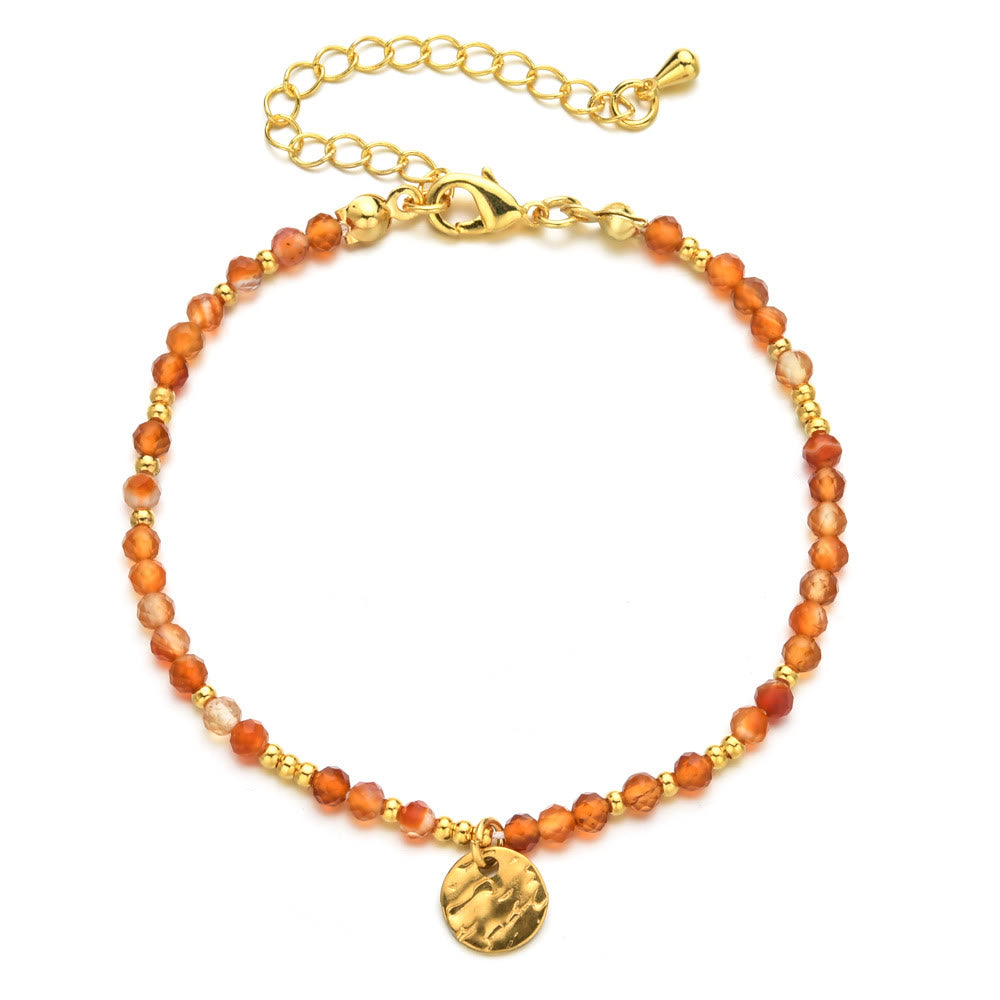 Olivenorma Fortune Biscuit Natural Mini Beads Gemstone Adjustable Bracelet - Sun Stone - image 2