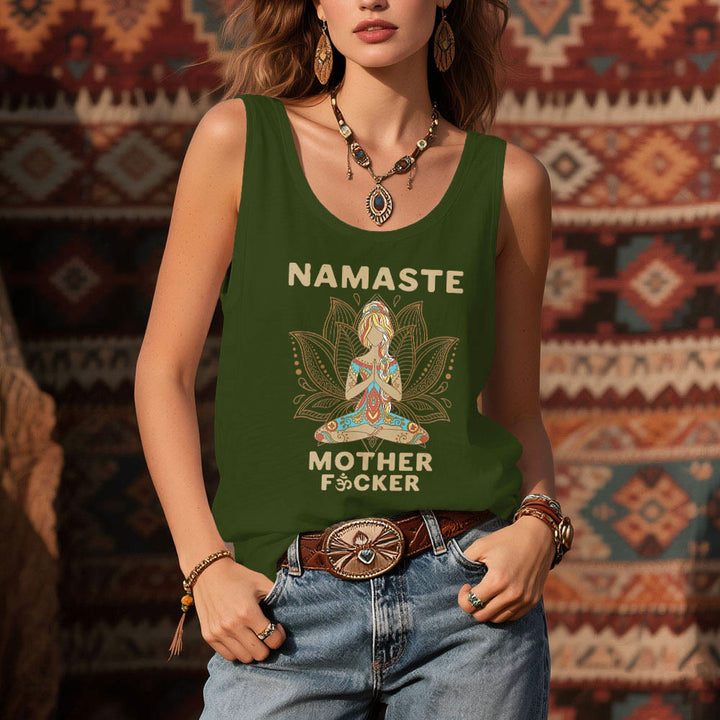 Olivenorma "NAMASTE MOTHER F*CKER" Lotus Meditation Tank Top Spiritual Shirt - image 12