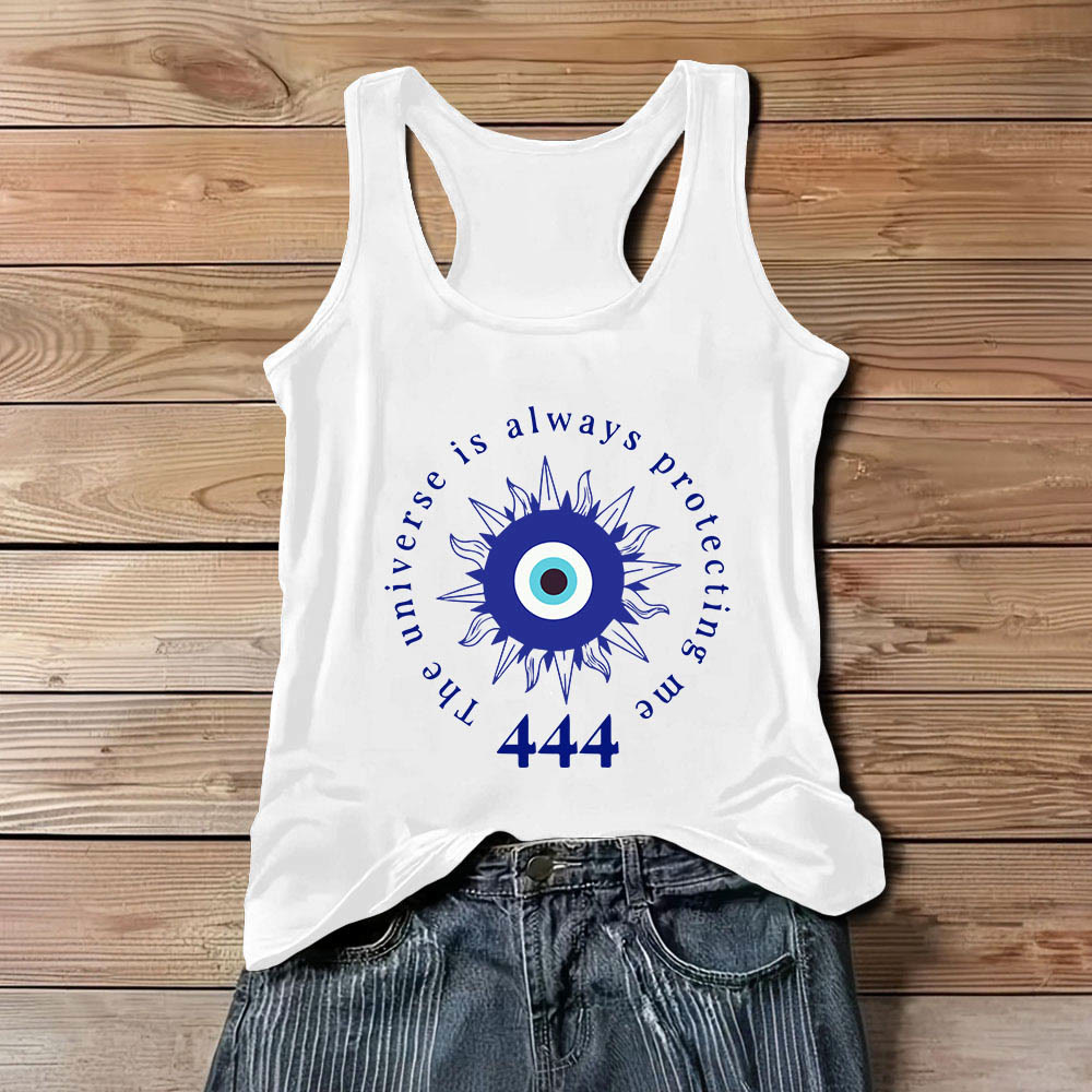 Olivenorma "444" Evil Eye Ward off Evil Protection Tank Spiritual Tee Shirt - White - 3XL - image 0