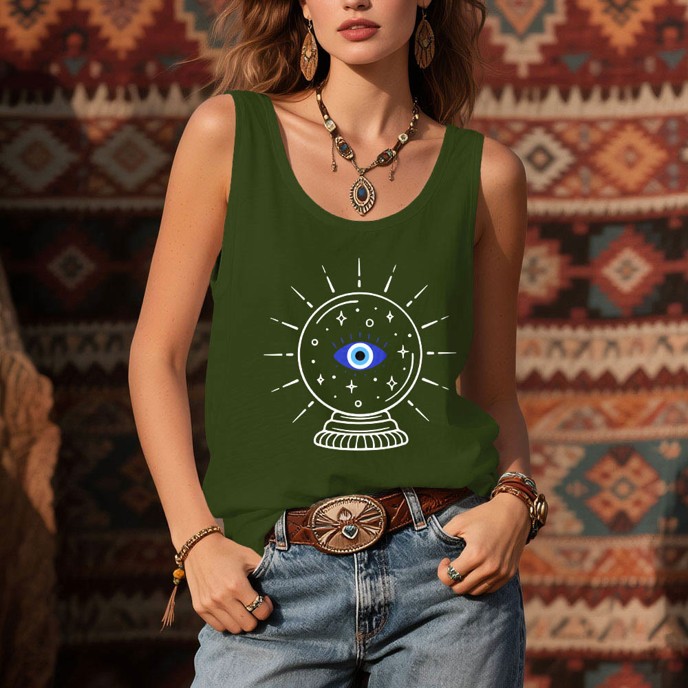 Olivenorma Magical Eye Crystal Ball Graphics Racerback Soft Tank Top - image 12